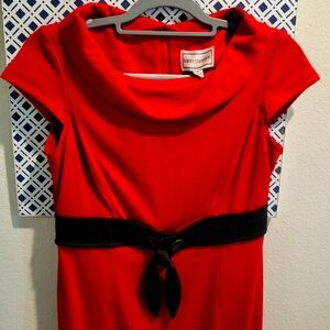 Karin Steven's knee length bodycon red dress